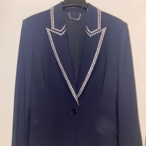 ELIE TAHARI Beautiful BLACK BLAZER WITH ROUND STUDS; NEW WITH TAGS;  SIZE 14